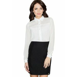Camasa dama K229 - alb - poliester/elastan - maneca lunga - design clasic - imagine