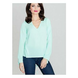 Bluza dama - maneci lungi - decolteu mic - verde - poliester imagine