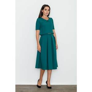 Set dama fusta si bluza - verde - poliester 100% imagine
