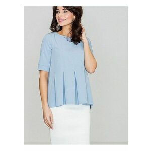 Bluza dama albastra - poliester - maneci scurte - decolteu rotund imagine