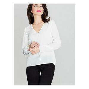 Bluza dama - maneci lungi - decolteu mic - bej - poliester imagine