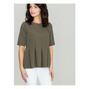Bluza dama - verde - poliester si viscoza - maneci scurte - decolteu rotund imagine