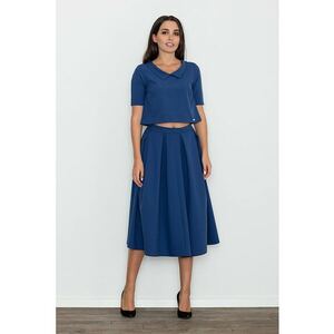 Set dama fusta si bluza - bleumarin - poliester 100% - imagine