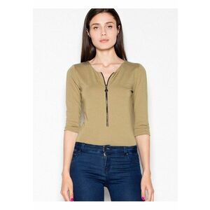 Body verde - moale - cu maneci 3/4 - din viscoza. imagine