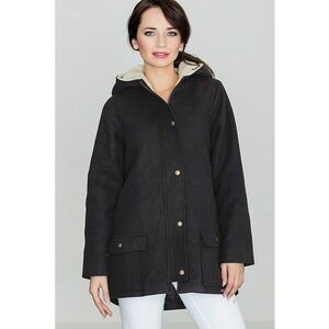 Geaca dama K306 - neagra - poliester/viscoza - maneci lungi - design simplu - imagine