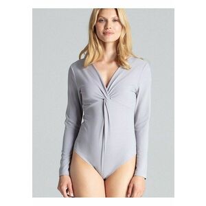 Body gri - cu maneci lungi - detalii decorative - din poliester - imagine