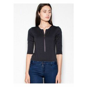 Bluza dama - neagra - cu maneci 3/4 - din viscoza. imagine