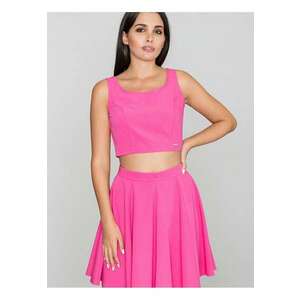 Set costume dama top scurt cu fusta evazata - violet - poliester-viscosa - imagine