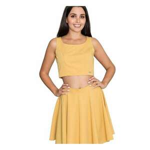 Set top + fusta Galben poliester viscoza imagine