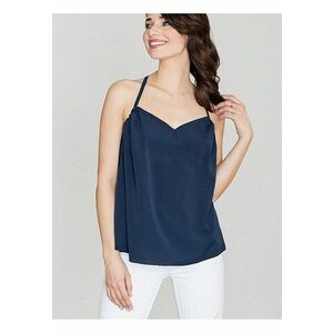 Bluza dama - bleumarin - decolteu la spate - volan la spate - poliester. imagine
