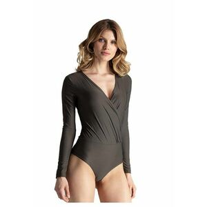 Bluza de tip body elegant M648 - masliniu - poliester - maneci lungi - pentru uz zilnic imagine