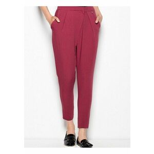 Pantaloni dama conici - confortabili - rosii - poliester - imagine