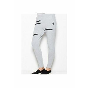 Pantaloni sport mulati - cu talie joasa - gri - bumbac 95% elastan 5% - imagine