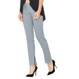 Pantaloni dama M474 - elastici - talie inalta - gri - poliester/elastan/viscoza - imagine