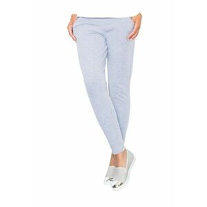 Pantaloni dama M338 - gri - elastici - cu buzunare - poliester/elastan - imagine