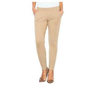 Pantaloni dama M338 - cu buzunare - bej - poliester/elastan imagine