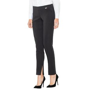 Pantaloni dama M474 - negru - elastici - cu talie inalta - din poliester/elastan/viscoza - imagine