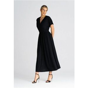 Rochie midi poliester - neagra - simpla - imagine