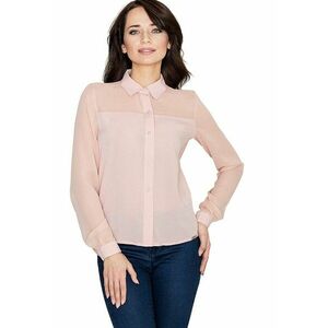 Camasa dama K229 - roz - poliester/elastan - maneca lunga - design elegant - imagine