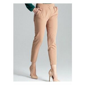 Pantaloni dama 7/8 - cu pliuri - bej - poliester/viscoza imagine