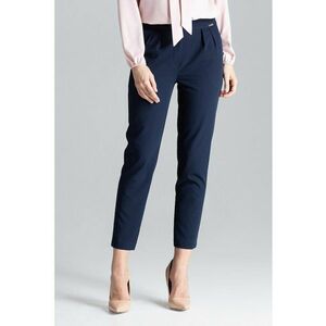Pantaloni dama L028 - bleumarin - poliester/vascoza - design simplu - lungi - imagine
