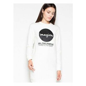 Pulover dama bej - bumbac - imprimeu original - maneci lungi imagine