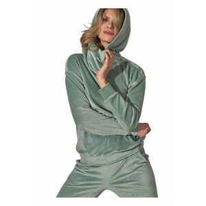 Hanorac dama verde menta - guler ridicat - maneci lungi - velur - poliester imagine