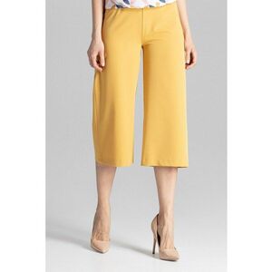 Pantaloni dama M655 - talie inalta - poliester - viscoza - galben imagine