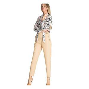 Pantaloni dama - Bej - Poliester imagine