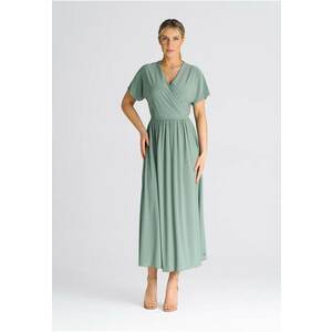 Rochie midi verde - poliester - imagine