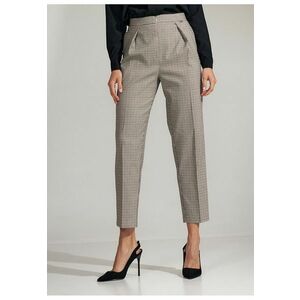 Pantaloni dama largi - talie inalta - carouri - poliester/nylon imagine