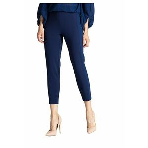 Pantaloni dama M689 - albastru - eleganti - talie inalta - poliester/elastan imagine