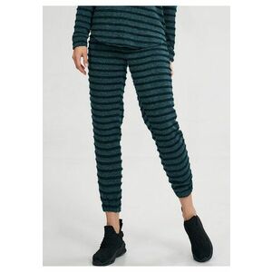 Pantaloni dama M813 - verzi - talie elastica - din poliester/elastan/viscoza - cu dungi - imagine