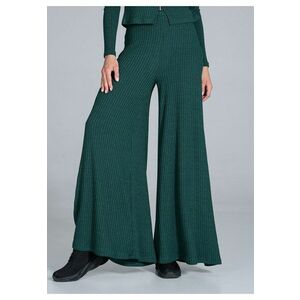 Pantaloni dama M820 - largi - cu dungi - verde - viscoza/elastan/poliester - imagine