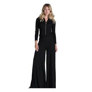 Pantaloni dama - Viscoza/Poliester - Negru - imagine