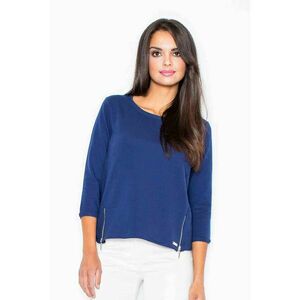 Bluza dama - Fermoare - Poliester/Elastan - Bleumarin imagine