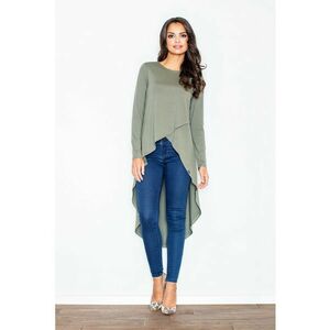 Bluza dama asimetrica - Viscoza/Elastan - Masliniu imagine
