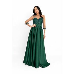 Rochie de satin cu insertii din tul imagine