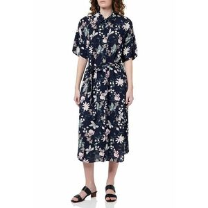 Rochie midi - floral - bleumarin - 100% viscoza - imagine