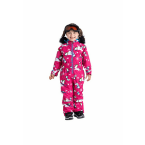 Costum de iarna pentru copii roz - 100% poliester - impermeabil - cu gluga - set imagine