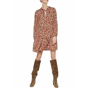 Rochie dama flori - evazata - multicolor - poliester imagine