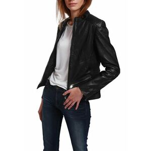 Geaca dama Tamara - piele naturala - neagra - imagine