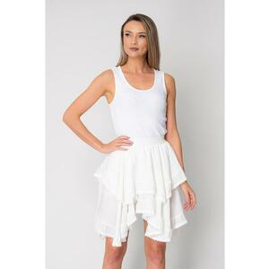 Fusta scurta asimetrica White 16636 imagine