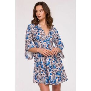 Rochie mini evazata cu imprimeu - imagine