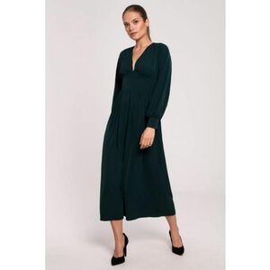 Rochie lunga cu decolteu adanc, verde imagine