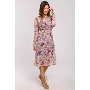 Rochie midi din sifon cu maneci lungi - imagine