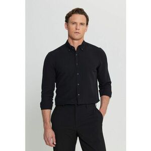 Camasa slim-fit cu guler fixat cu nasturi imagine
