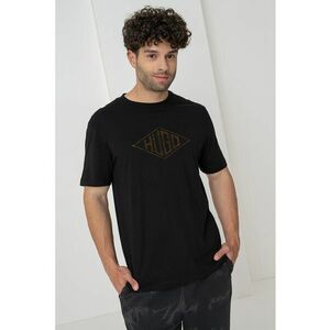 Tricou cu imprimeu logo si decolteu la baza gatului Dalendi imagine