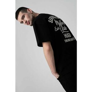 Tricou din bumbac cu imprimeu text imagine