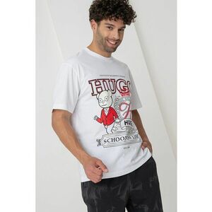 Tricou cu imprimeu logo si decolteu la baza gatului imagine